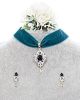 Elegant Contemporary Velvet Choker & Pendant - Teal NSLA12321 Indian Jewellery