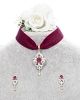 Elegant Contemporary Velvet Choker & Pendant - Maroon Red NSRA12322 Indian Jewellery