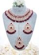 Rose Gold CZ, Flexible Asian Jewellery Set NRRA12338 Indian Jewellery