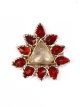 Small garnet red & silver plated ring ASRA10930 Indian Jewellery