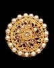 22k Gold, Champagne CZ & Pearl Ring RENA12203 Indian Jewellery