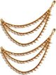 3-line Delicate Gold Pearl Saharas, Earring Chains EEWL11030 Indian Jewellery