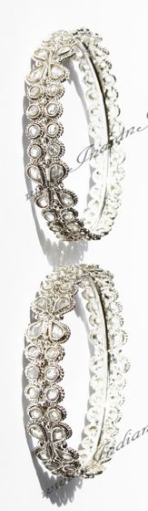 2x Silver Indian Polki Churis 2.6 WSWP0199 Indian Jewellery