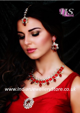 925 silver two-set - necklace and earrings, red-orange fish | Jewellery  Eshop UK