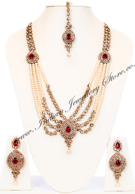 Buy Rhia Multi-stranded Pearl Mala NACC10140C  Indian 