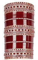 RIMI Maroon Red Wedding Chura, 2-Hands, 2.4 UGRC0673 Indian Jewellery