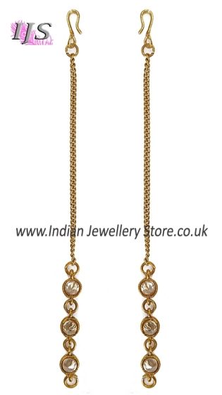 Antique, Simple Chain & American Diamond Saharas EAWA11023 Indian Jewellery
