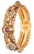 2 x Rajasthani 22k Plated Kada Bangles, 2.6 WGAP03640 Indian Jewellery
