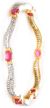 2 x Ruby CZ Indian Wave Bangles, 2.8 WGRA04209 Indian Jewellery