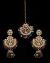 Champagne Antique Medium Tikka & Dangler Jhumki Earring Set - multi coloured IAMK11611 Indian Jewellery