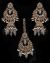 Mughal Antique American Diamond Jhumka Earrings & Tikka Set - grey IAEA11627 Indian Jewellery