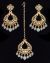 Asian Light-Weight Pastel-Bead Earrings & Tikka Set IEEP11981 Indian Jewellery