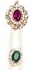 Pearl & Kundan Asian Plait Jewellery - Purple & Green CAMK04139 Indian Jewellery