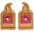 22k & Ruby Effect Large Square Indian Stud Earrings EARA10403 Indian Jewellery
