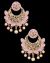 Meenakari Medium Chand Bali Earrings - Baby Pink EAPA12137 Indian Jewellery