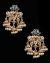 Light Gold Layered-Jhumka Indian Earrings - royal blue EGLA12153 Indian Jewellery