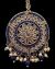 Round Medium American Diamond Indian Head Jewel - Navy ZALA11950 Indian Jewellery