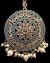 Round Medium American Diamond Indian Head Jewel - Blue ZALA11951 Indian Jewellery