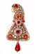 Shah Brooch - Bright Red KARC10097 Indian Jewellery