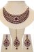 Crystal Collar Necklace Set - Maroon Red Ella NARC10495 Indian Jewellery