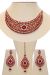 Crystal Collar Necklace Set - Bright Red Ella NARC10496 Indian Jewellery