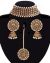 Champagne American Diamond Wide Choker, Jhumkis & Tikka NANA11300 Indian Jewellery