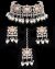 Silver Asian Indian Choker & Studs Jewellery Set - Colours Available NSWK11869C Indian Jewellery