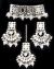 Silver Mirrored Asian Indian Choker Jewellery Set NSWM11920C Indian Jewellery