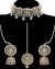 Antique Indian CZ Diamond Jewellery: Choker, Jhumki & Tikka - Mint Green LAGA12066 Indian Jewellery