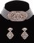 Rose Gold Fine CZ Diamond Modern Indian Choker Set - Grey NREA12064 Indian Jewellery