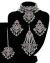 Silver Mughal Princess Indian Jewellery Set - Choker, Ear, Tikka & Jhumar - lilac (light purple) NSUC11999 Indian Jewellery