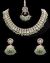 CZ Diamond Silver Delicate Indian Necklace with Jhumkis - Mint NSGA12059 Indian Jewellery
