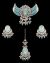 Elegant Beaded Kundan Indian Jewellery Set in Silver - Colours available NSWL12238C Indian Jewellery