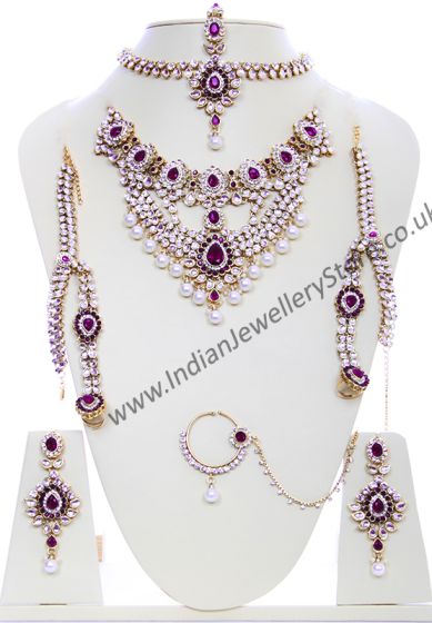 Kundan & Pearl Bridal Set - Vashita BAUL10502 Indian Jewellery