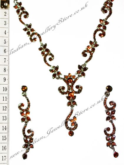 ALICIA crystal necklace set NSNC0827 Indian Jewellery