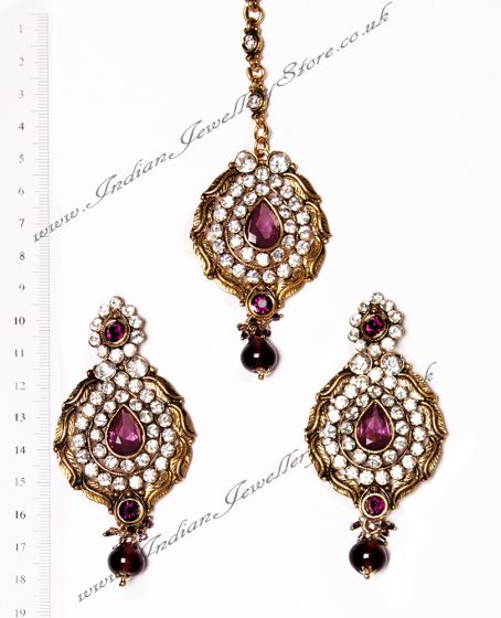 Ayeesha Earrings and Tikka IAUC02683 Indian Jewellery