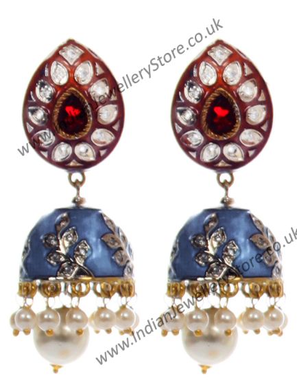 High-Quality Meenakari Elegant Jhumka EAML10357 Indian Jewellery