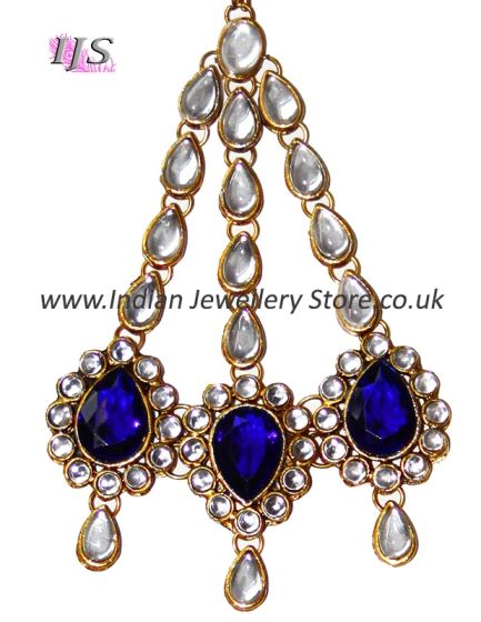 PRIYA Jhumar - Antique gold &Indigo Blue PALK02622 Indian Jewellery
