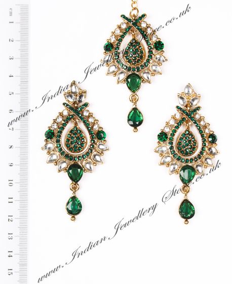 KIA Earrings and Tikka IAGC04095 Indian Jewellery