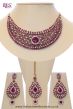Crystal Collar Necklace Set - Fuchsia Pink Ella NAPC10489 Indian Jewellery