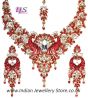Gold Peacock Indian Necklace Set NAWC10560C Indian Jewellery