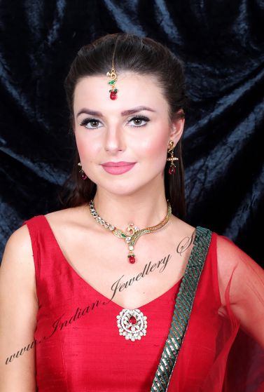 22k Kundan Peacock Jewellery Set NAWK10543C Indian Jewellery