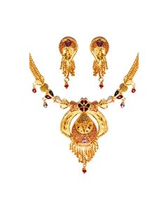 22k Effect Indian Necklace Set NGMP04691 Indian Jewellery