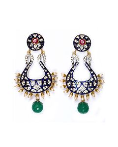 Neha Large Indian Earrings ESMA04344 Indian Jewellery