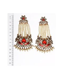 Large Mughal Princess Kundan Earrings EARK04407 Indian Jewellery