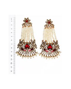 Large Mughal Princess Kundan Earrings EARK04408 Indian Jewellery