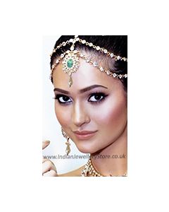 Mint Green 2-line Matha Patti - Anushka DEGA10481 Indian Jewellery