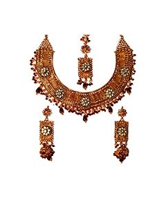Kundan Mesh Necklace Set - Madhu NGRK10595 Indian Jewellery