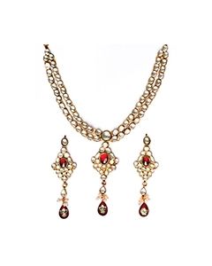Luxury Maroon Kundan Necklace NERK10984 Indian Jewellery