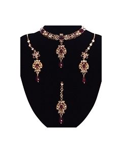 22k Plated American Diamond Jewellery Set - Roshni NERA11187 Indian Jewellery